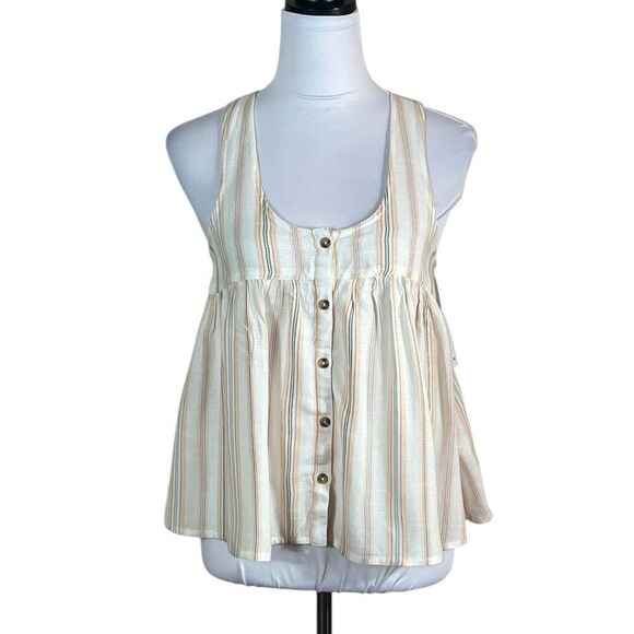 O’Neill Meyer Stripe Woven Sleeveless Button-Up Top, Size XS, NWT - Picture 2 of 8